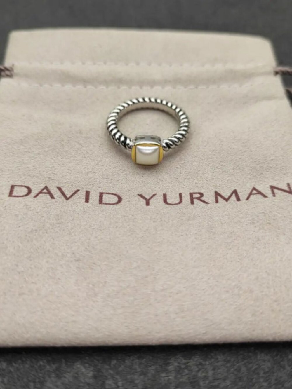 David Yurman Fat Square Pearl Ring